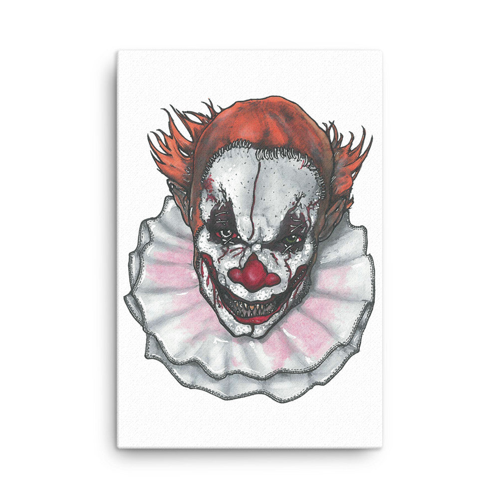 Peeping Clown by Robert Bowen Canvas - Robert Bowen Tees