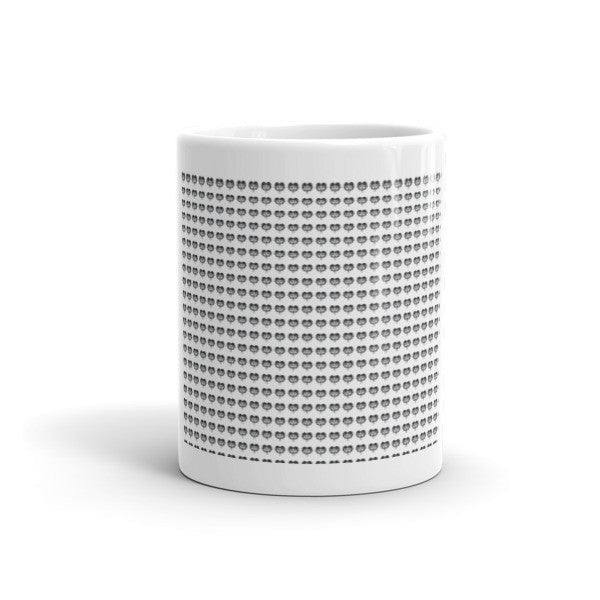 Ram Skull Concave Turned Horns Repeat Patterns Mug by Robert Bowen - Robert Bowen Tees