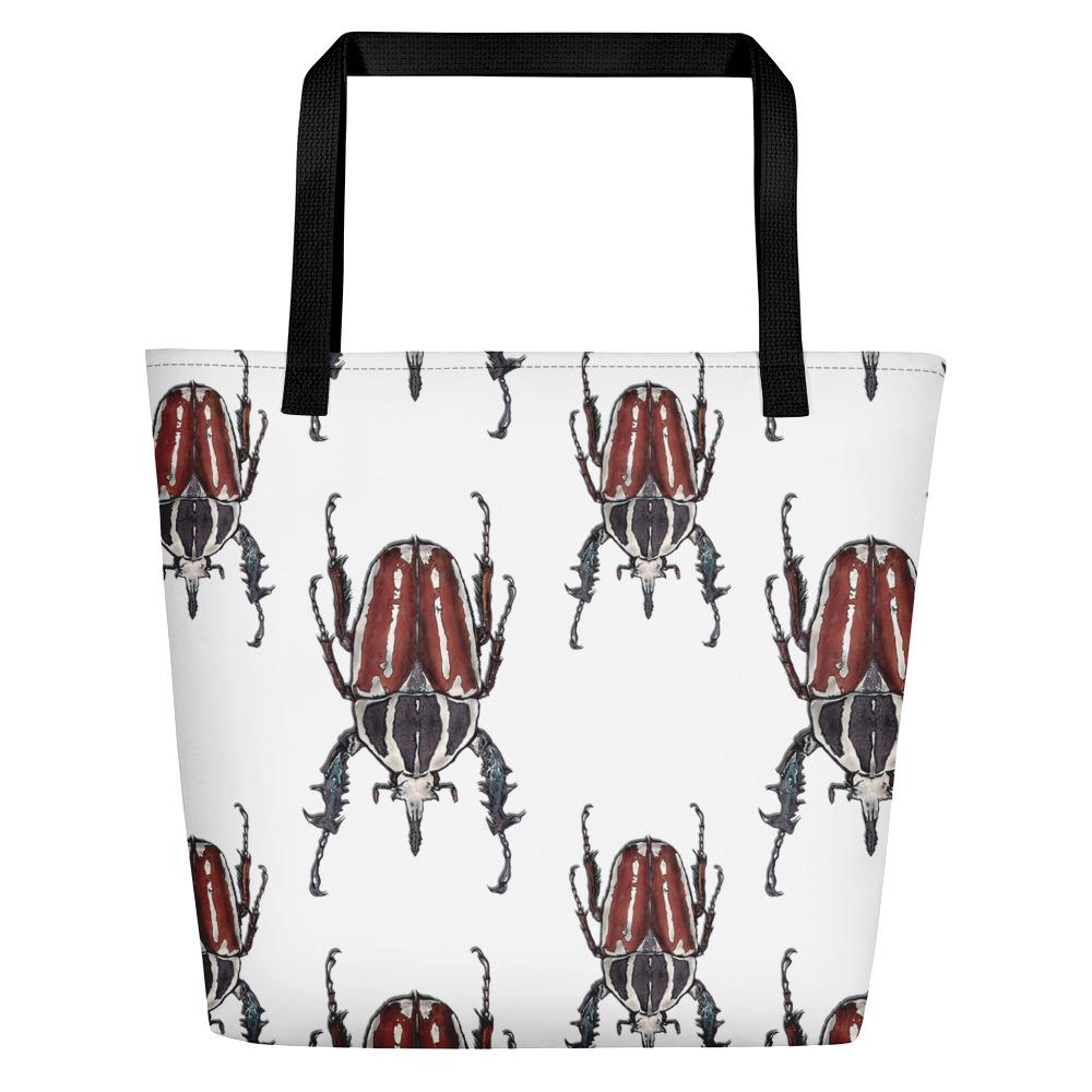 Polka Brown Beetles by Robert Bowen Beach Bag - Robert Bowen Tees