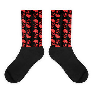 Red Skulls Opposites Socks by Robert Bowen - Robert Bowen Tees