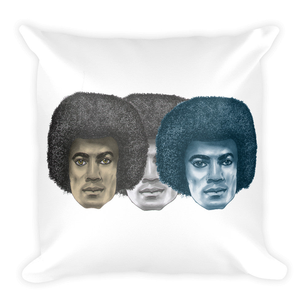 Triple MJs illustrated by Robert Bowen Square Pillow - Robert Bowen Tees