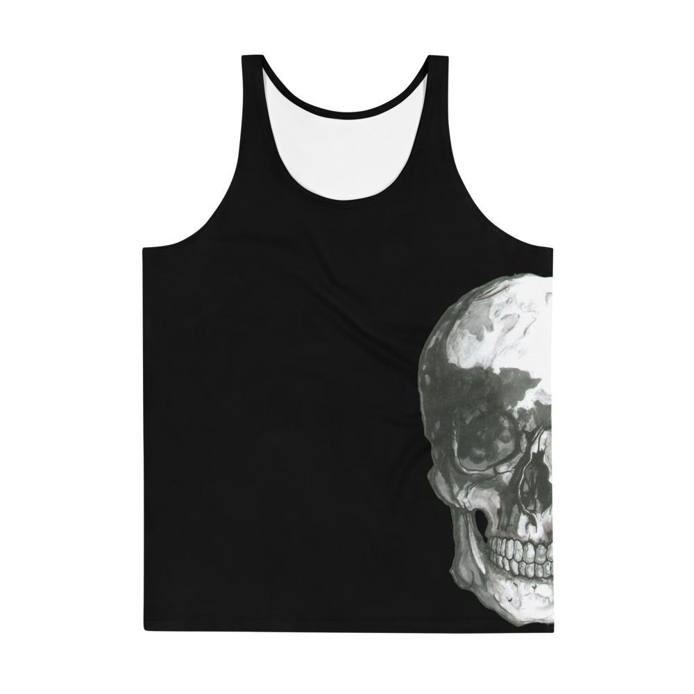 Skull Side Unisex Tank Top by Robert Bowen