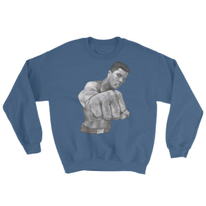 Mo Ali Fist Perspective Sweatshirt Illustrated by Robert Bowen - Robert Bowen Tees