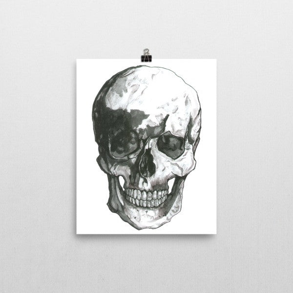 Skull Black Ink Poster - Robert Bowen Tees