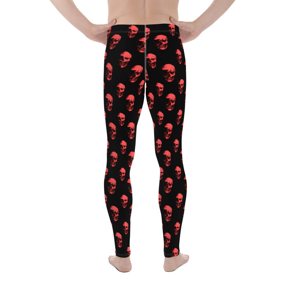 Polka Red Skulls by Robert Bowen Men's Leggings - Robert Bowen Tees