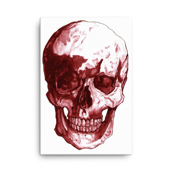 Skull Red Ink Canvas by Robert Bowen - Robert Bowen Tees