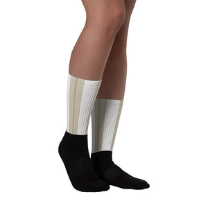 Windrush Tan & Off White Black foot socks by Robert Bowen - Robert Bowen Tees