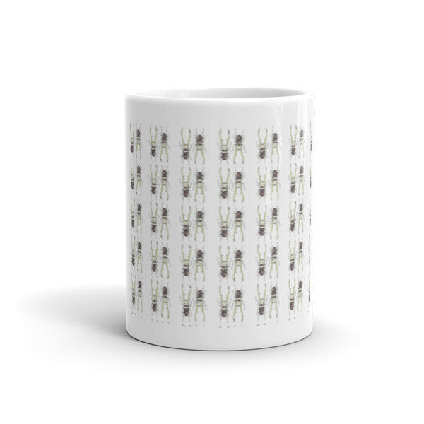 Stag Beetles Patterns Mug by Robert Bowen - Robert Bowen Tees