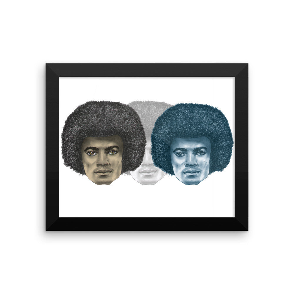 Triple MJs illustrated by Robert Bowen Framed Poster - Robert Bowen Tees