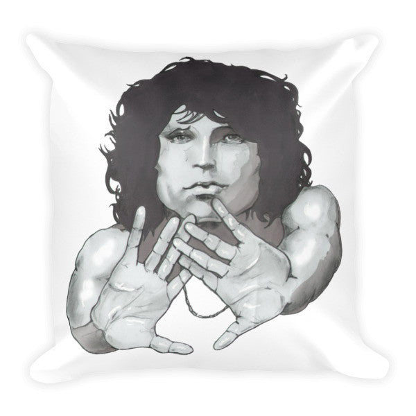 Jim Morrison by Robert Bowen Cushion - Robert Bowen Tees