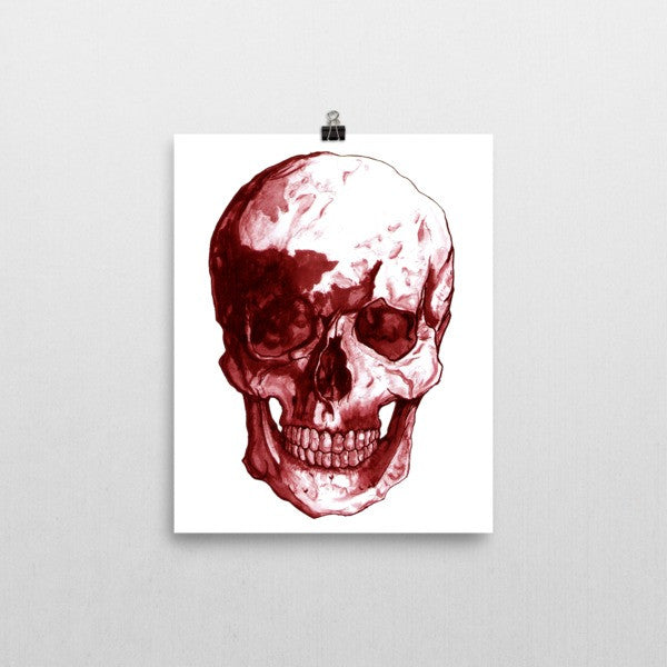 Skull Red Ink Poster by Robert Bowen - Robert Bowen Tees