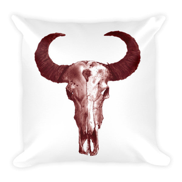 Ram Skull Brown Ink Cushion - Robert Bowen Tees