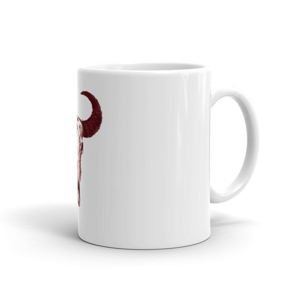 Ram Skull Brown Ink by Robert Bowen Mug - Robert Bowen Tees