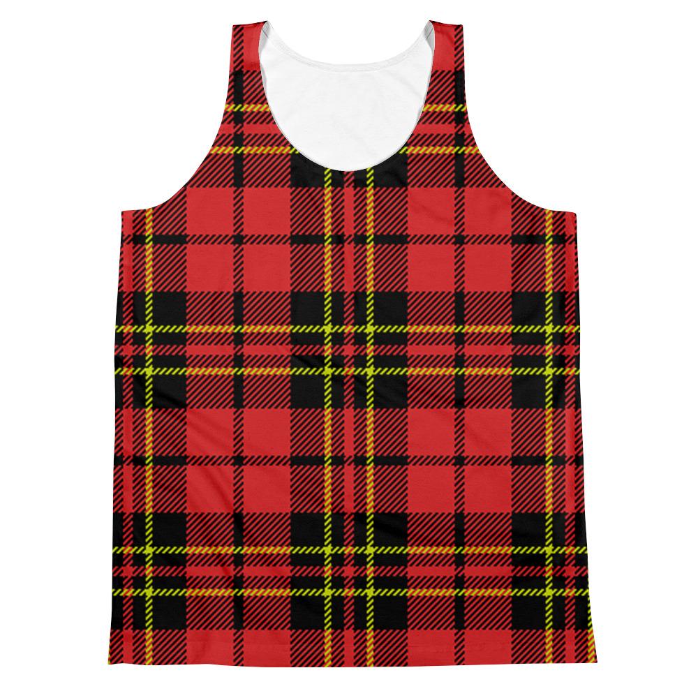 Red Plaid Unisex Tank Top by Robert Bowen - Robert Bowen Tees