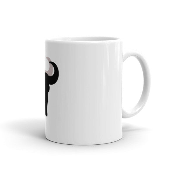 Shadow Ram Skull Mug Graphics by Robert Bowen - Robert Bowen Tees