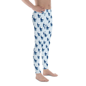 Polka Blue Skulls by Robert Bowen Men's Leggings - Robert Bowen Tees