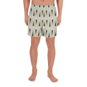 Twin Stag Beetles by Robert Bowen Men's Athletic Long Shorts - Robert Bowen Tees