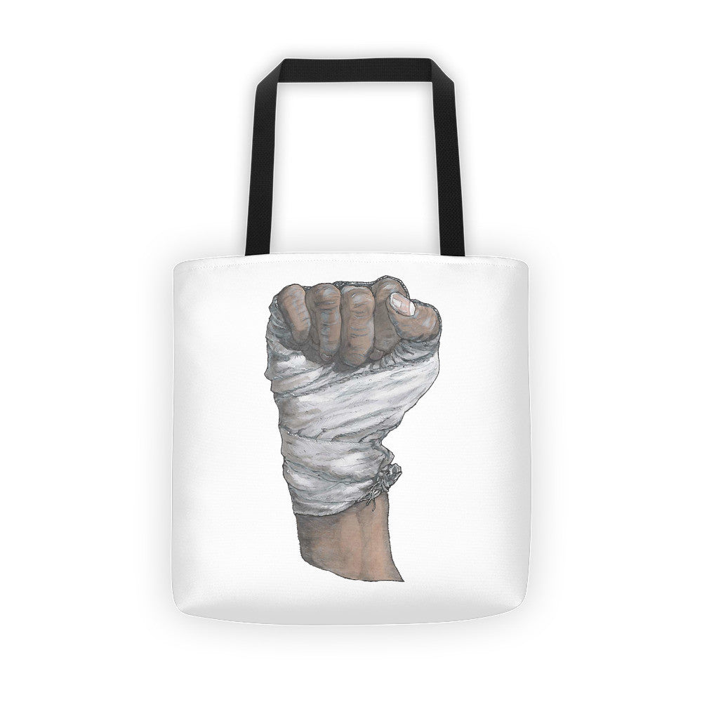 Muhammed Fist Tote Bag Illustrated by Robert Bowen - Robert Bowen Tees