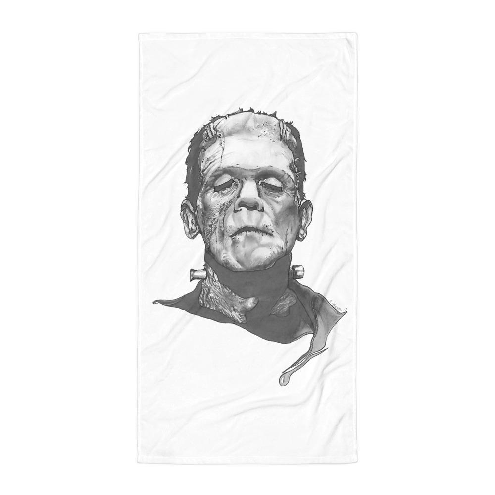 Frankinstein Towel Illustrated by Robert Bowen - Robert Bowen Tees