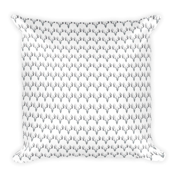 Stag Skulls Repeat Pattern Cushion by Robert Bowen - Robert Bowen Tees