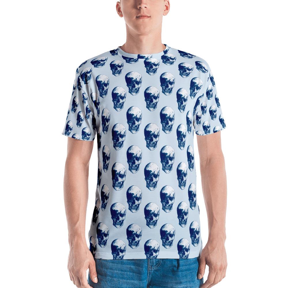 Polka Blue Skulls by Robert Bowen Men's T-shirt - Robert Bowen Tees