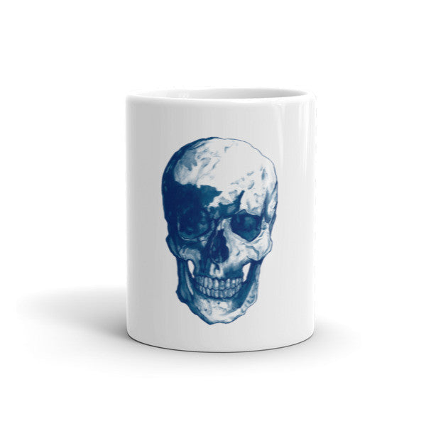Skull Blue Ink by Robert Bowen Mug - Robert Bowen Tees