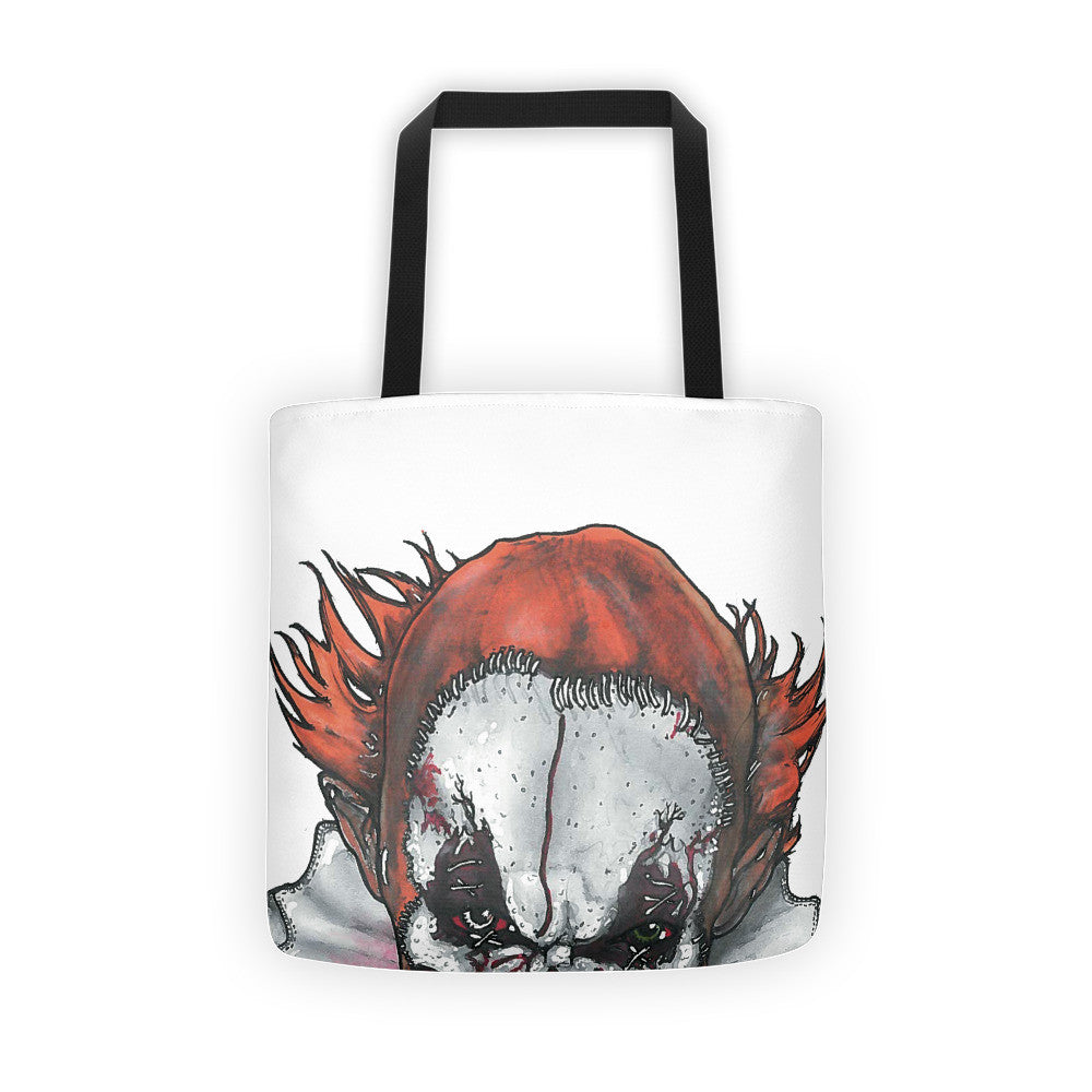 Peeping Scary Clown by Robert Bowen Tote Bag - Robert Bowen Tees