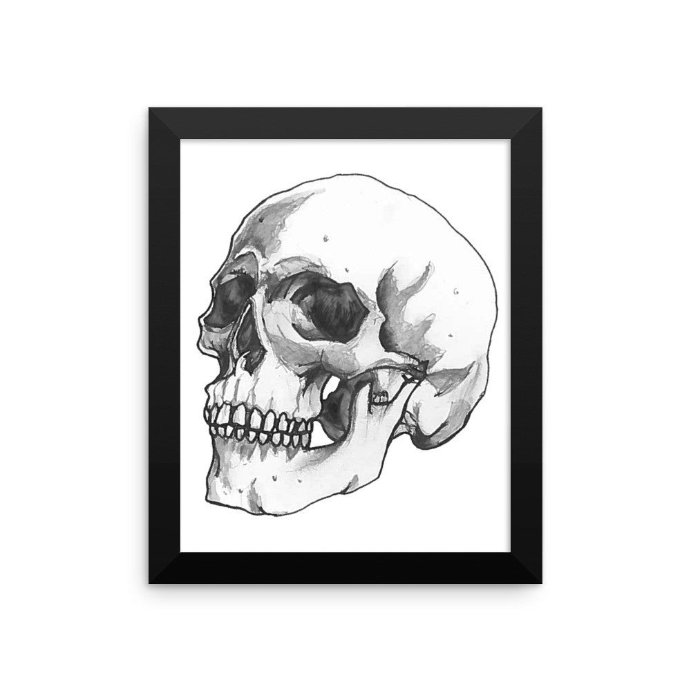 Skull 3/4 Framed Poster Illustrated by Robert Bowen - Robert Bowen Tees