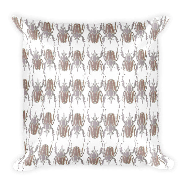 Brown Beetles Opposites Cushion - Robert Bowen Tees