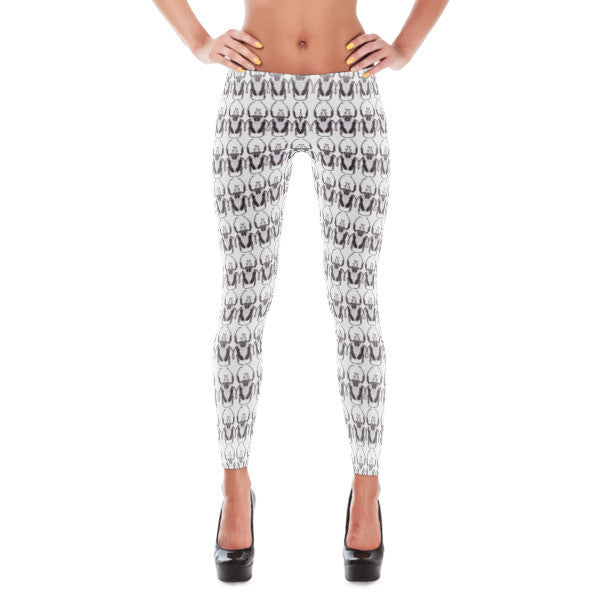 Black & White Beetles Leggings by Robert Bowen - Robert Bowen Tees