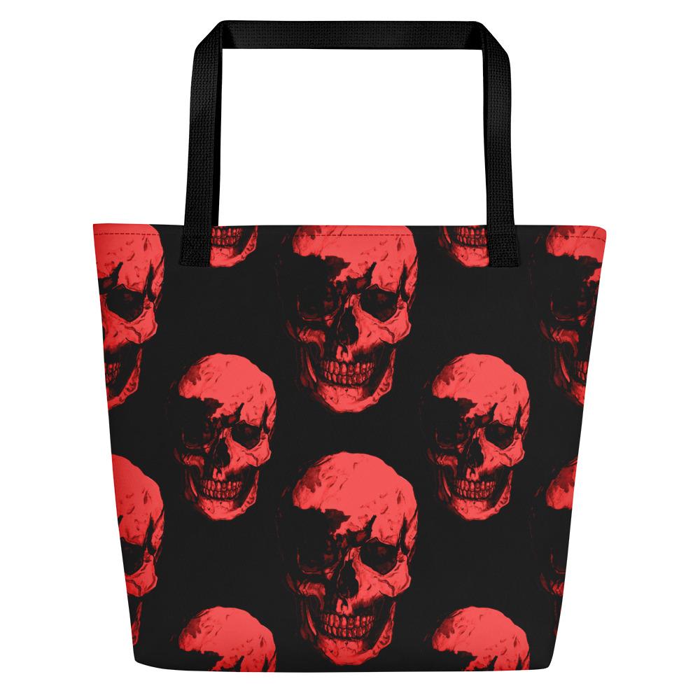 Red Skulls Beach Bag by Robert Bowen - Robert Bowen Tees