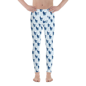 Polka Blue Skulls by Robert Bowen Men's Leggings - Robert Bowen Tees