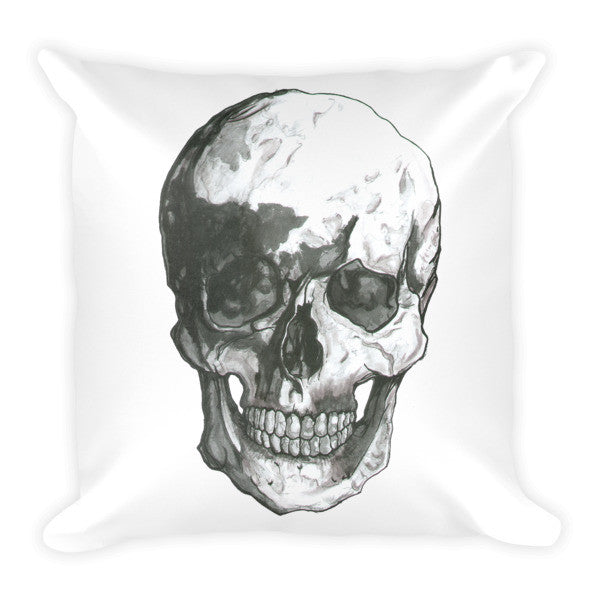 Skull Black Ink Cushion - Robert Bowen Tees