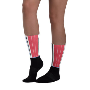 Windrush Blue & Red Black foot socks by Robert Bowen - Robert Bowen Tees