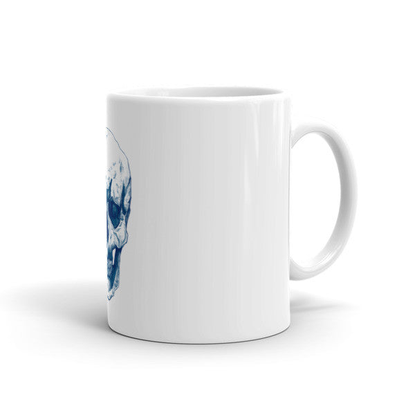 Skull Blue Ink by Robert Bowen Mug - Robert Bowen Tees