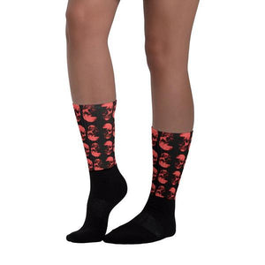 Red Skulls Opposites Socks by Robert Bowen - Robert Bowen Tees