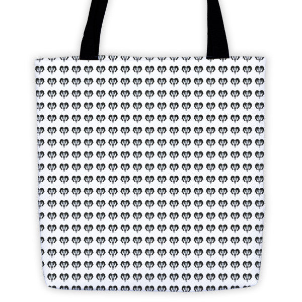 Ram Skull Turn Horns Repeat Tote Bag - Robert Bowen Tees