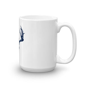 Stag Skull Blue Ink by Robert Bowen Mug - Robert Bowen Tees