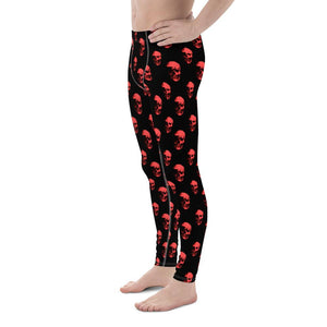 Polka Red Skulls by Robert Bowen Men's Leggings - Robert Bowen Tees