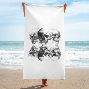 Perspective Skulls Towel Illustrated by Robert Bowen - Robert Bowen Tees