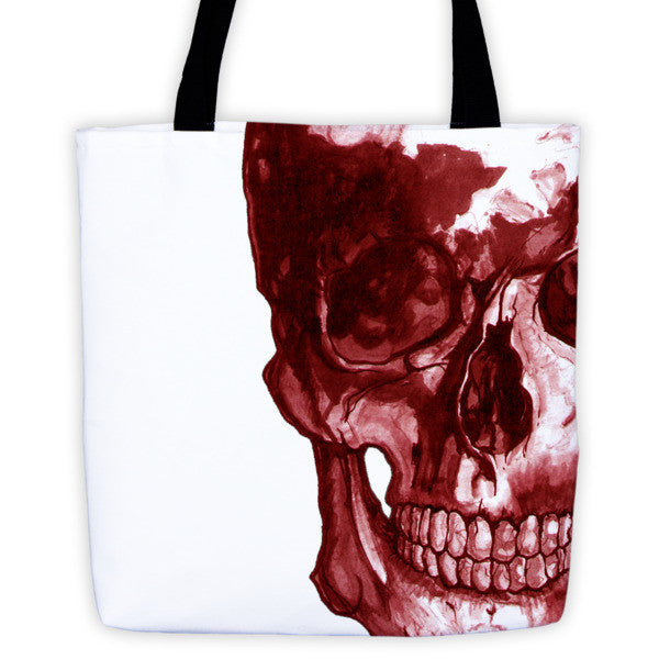 Skull Epic Red Ink Tote Bag by Robert Bowen - Robert Bowen Tees