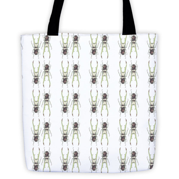 Stag Beetles Pattern Tote Bag - Robert Bowen Tees