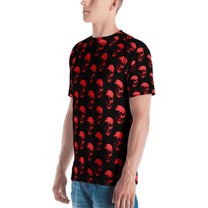Polka Red Skulls by Robert Bowen Men's T-shirt - Robert Bowen Tees