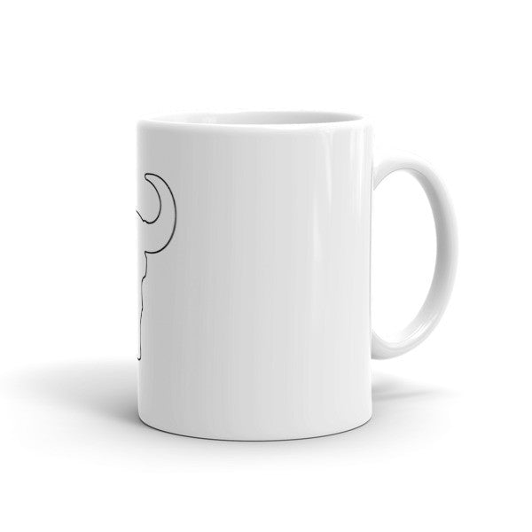 Ram Skull Linear Graphic by Robert Bowen Mug - Robert Bowen Tees