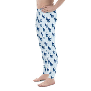 Polka Blue Skulls by Robert Bowen Men's Leggings - Robert Bowen Tees