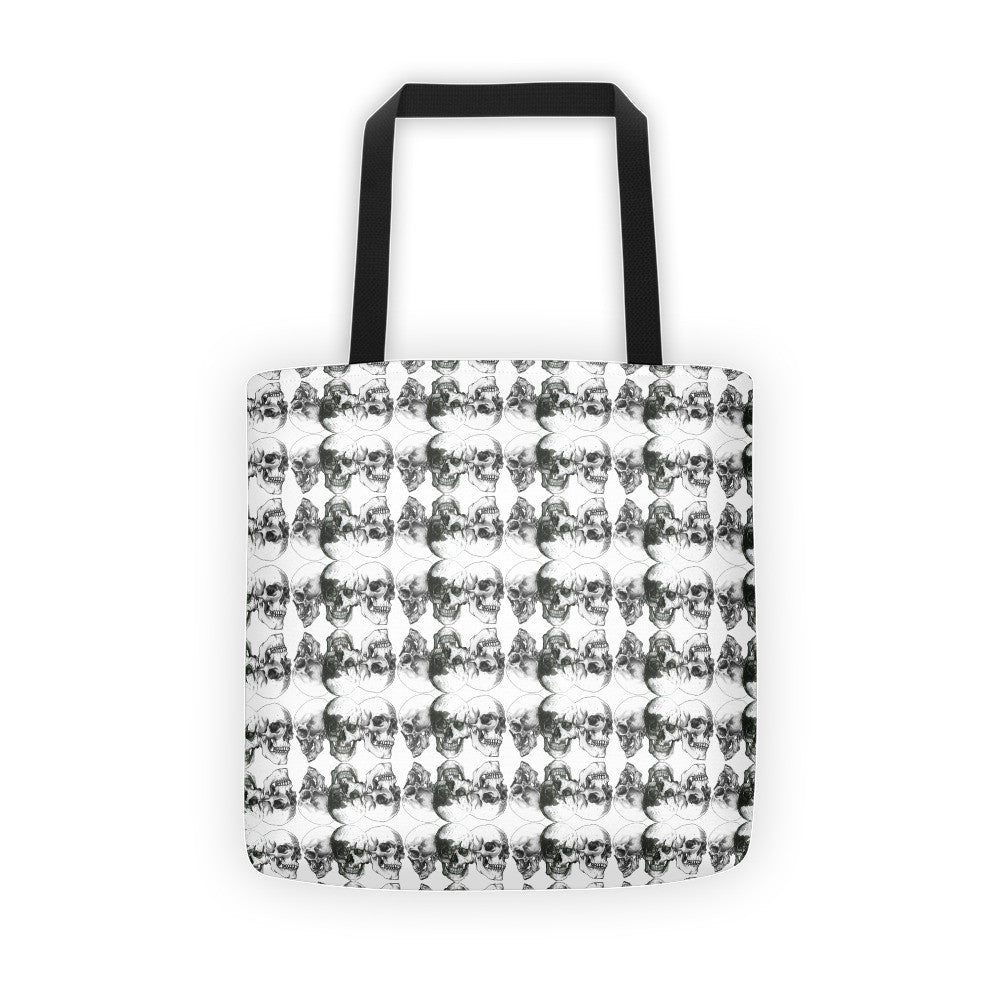 Triple Repeat Skulls Tote Bag Illustrated by Robert Bowen - Robert Bowen Tees