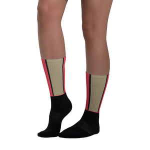 Windrush Red, Tan & Black Black Foot Socks by Robert Bowen - Robert Bowen Tees