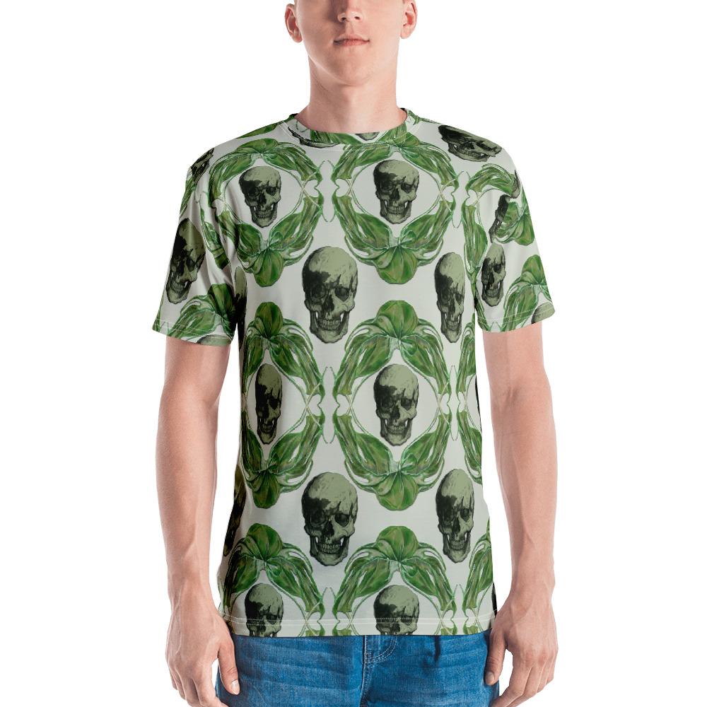 Skulls & Leaves by Robert Bowen All-Over Print Men's Crew Neck T-Shirt - Robert Bowen Tees