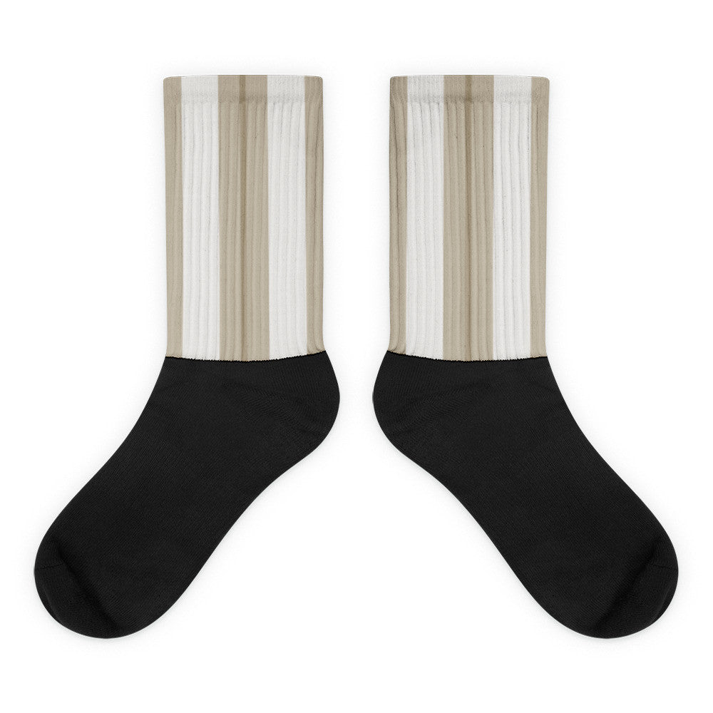 Windrush Tan & Off White Black foot socks by Robert Bowen - Robert Bowen Tees