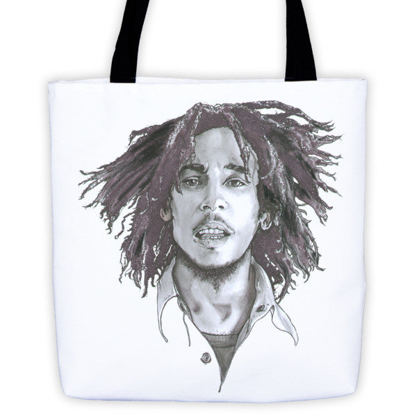 Bob Marley The Legend Black Ink Tote Bag - Robert Bowen Tees